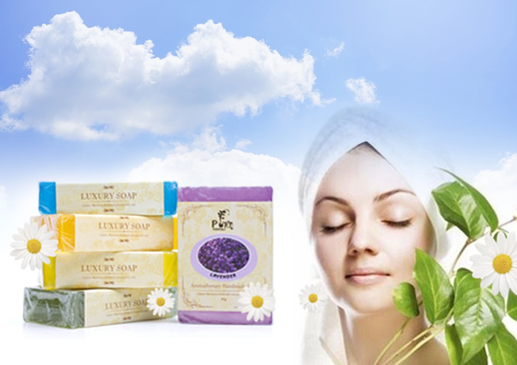 Lady enjoying scent of Pure™ Aromatherapy Handmade Soap