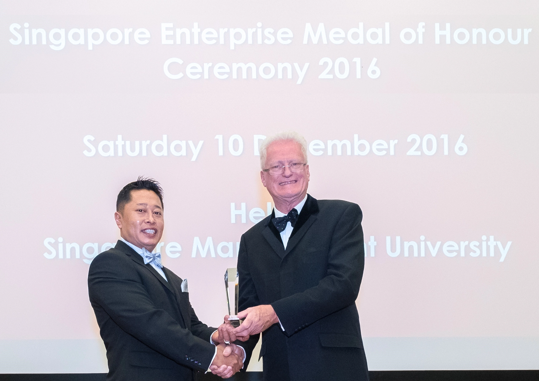 Singapore Enterprise Medal of Honour Award presented by Professor Dr Karl (2017)