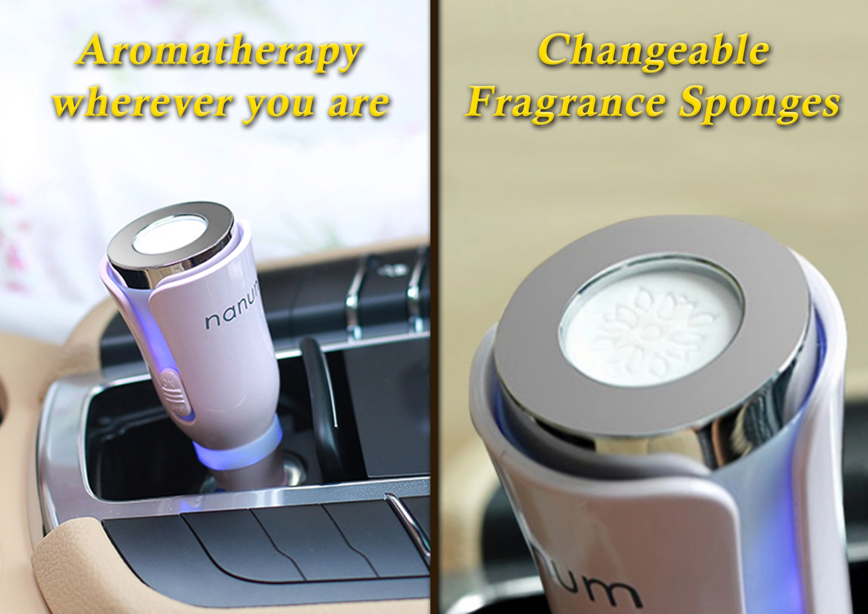 Tulip Aroma Diffuser Close Up of Usage and Fragrance Sponges